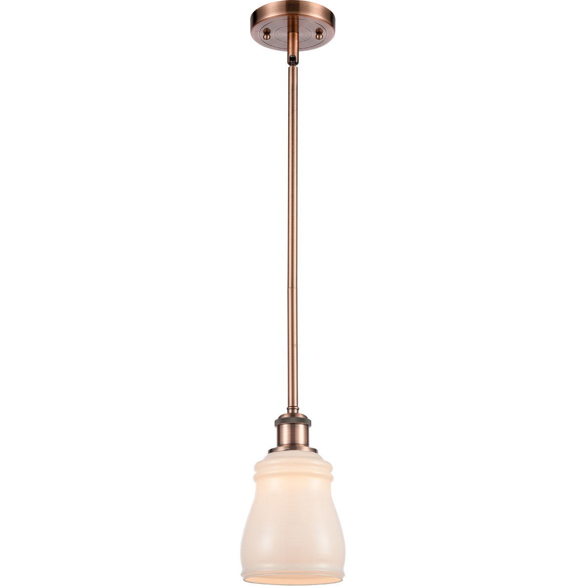 Innovations Lighting 516-1S-AC-G391 Ballston Ellery 1 Light 5 inch Antique Copper Pendant Ceiling Light in White Glass, Ballston