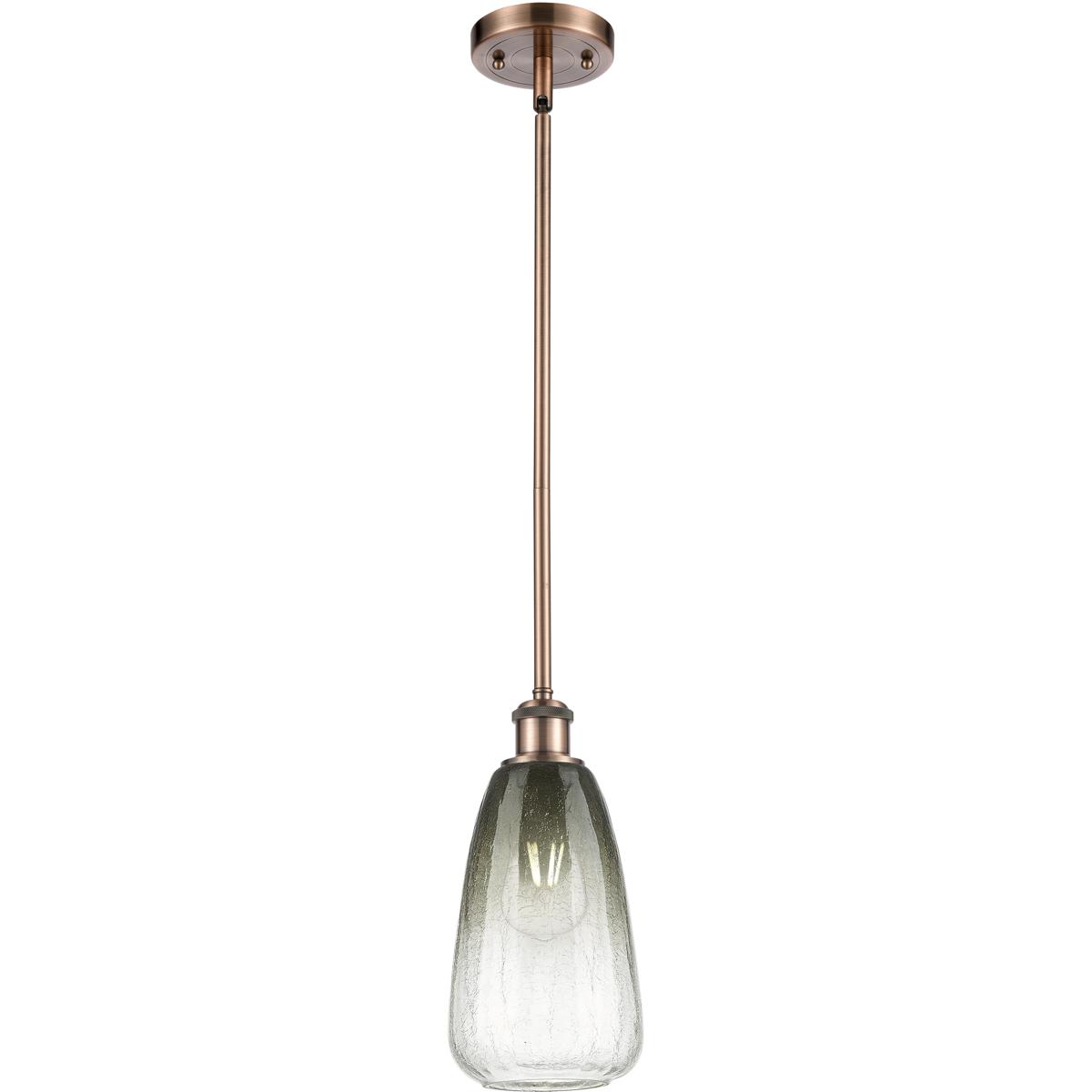 Innovations Lighting 516-1S-AC-G480-6SL Ballston Brookhaven Almond 1 Light 6 inch Antique Copper Mini Pendant Ceiling Light in Slate Glass