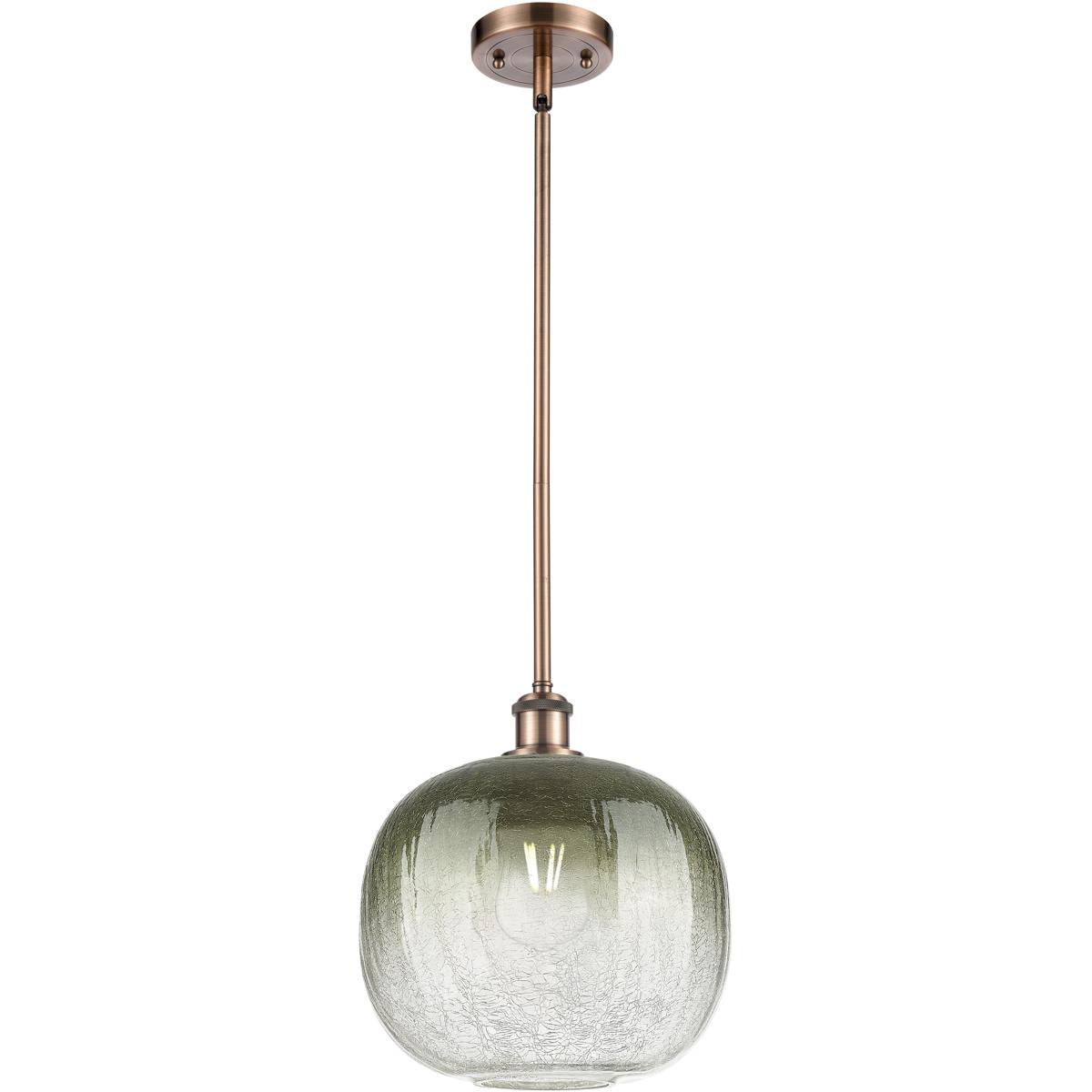 Innovations Lighting 516-1S-AC-G481-10SL Ballston Brookhaven Sphere 1 Light 10.5 inch Antique Copper Mini Pendant Ceiling Light in Slate Glass
