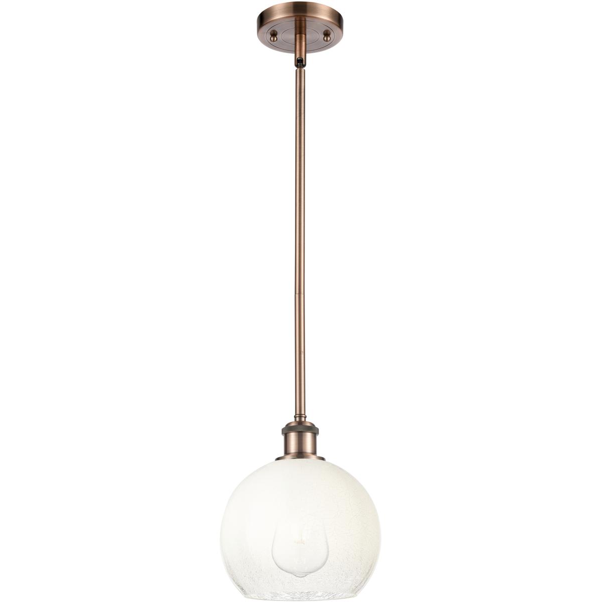 Innovations Lighting 516-1S-AC-G483-8OP Ballston Brookhaven Globe 1 Light 7.88 inch Antique Copper Mini Pendant Ceiling Light in Opal Glass