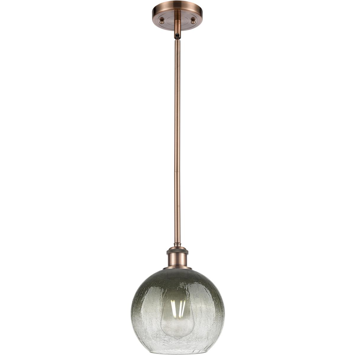 Innovations Lighting 516-1S-AC-G483-8SL Ballston Brookhaven Globe 1 Light 7.88 inch Antique Copper Mini Pendant Ceiling Light in Slate Glass