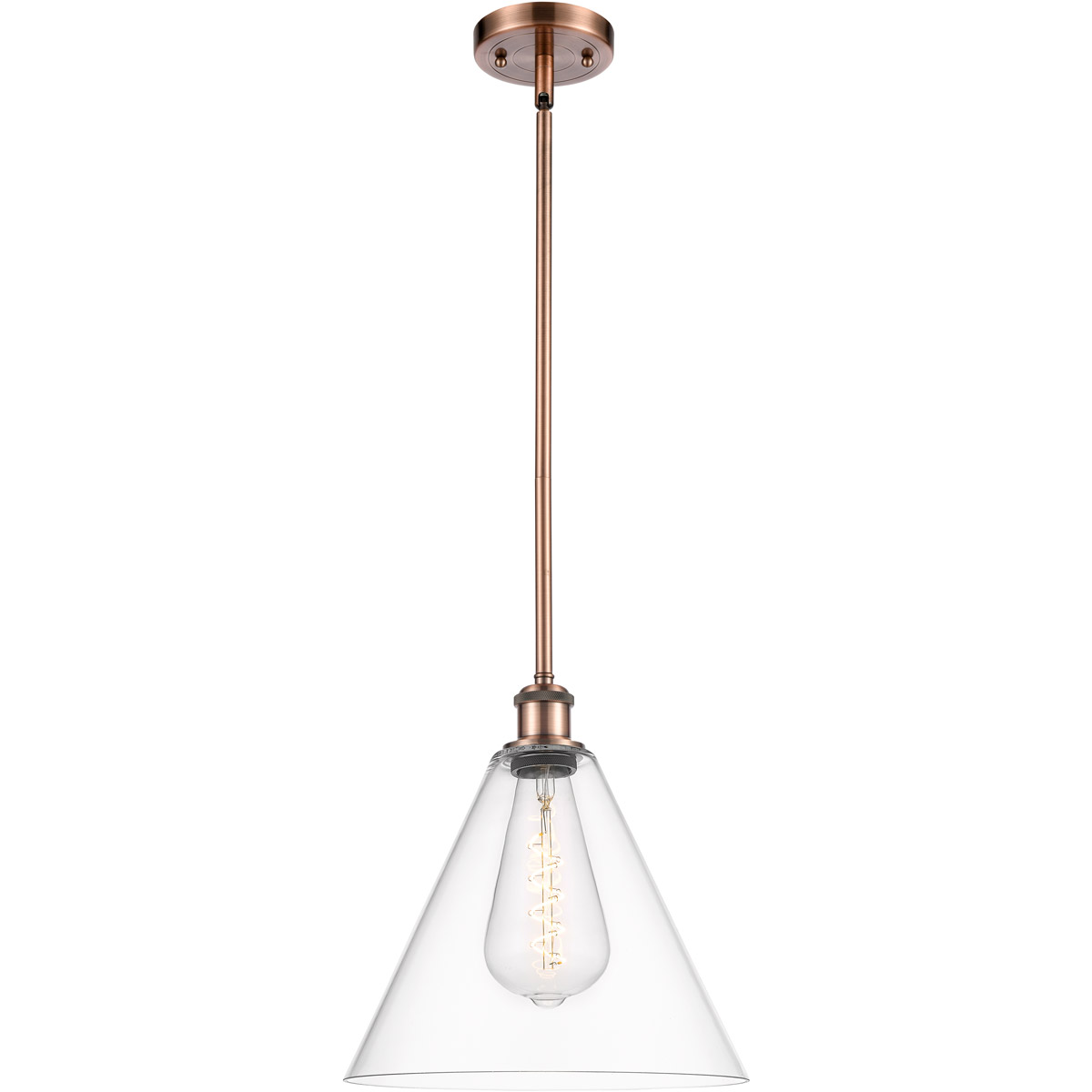 Innovations Lighting Bruno Marashlian Ballston Cone 12 Inch Mini Pendant Ballston Cone - 516-1S-AC-GBC-122 - Modern Contemporary