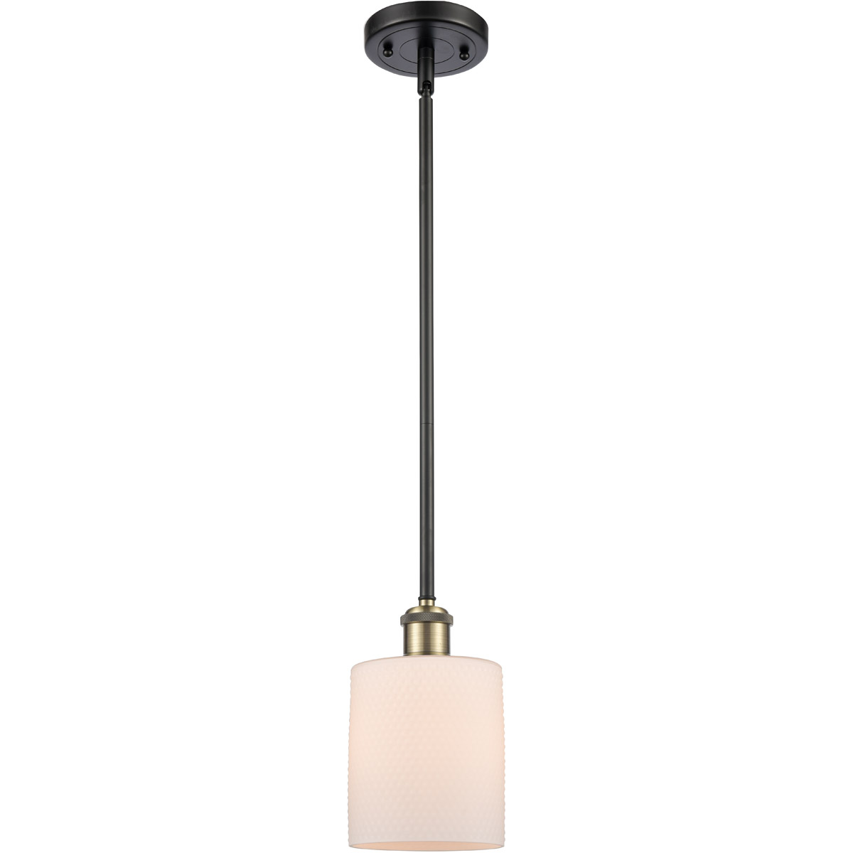 Innovations Lighting 516-1S-BAB-G111 Ballston Cobbleskill 1 Light 5 inch Black Antique Brass Pendant Ceiling Light in Matte White Glass, Ballston