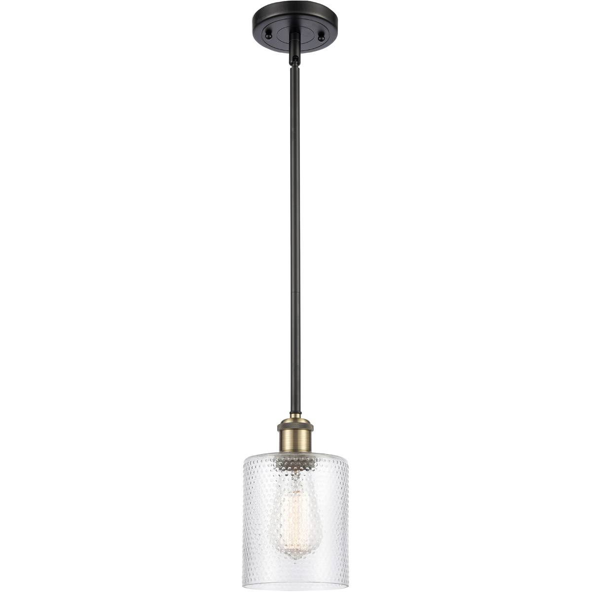 Innovations Lighting 516-1S-BAB-G112 Ballston Cobbleskill 1 Light 5 inch Black Antique Brass Pendant Ceiling Light in Clear Glass, Ballston