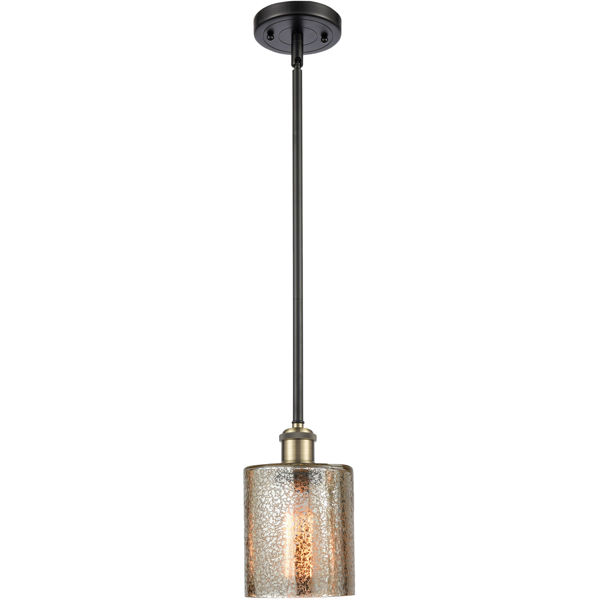 Innovations Lighting 516-1S-BAB-G116 Ballston Cobbleskill 1 Light 5 inch Black Antique Brass Pendant Ceiling Light in Mercury Glass, Ballston