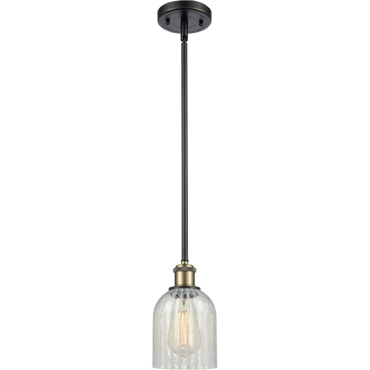 Innovations Lighting 516-1S-BAB-G2511 Ballston Caledonia 1 Light 5 inch Black Antique Brass Pendant Ceiling Light in Mouchette Glass, Ballston