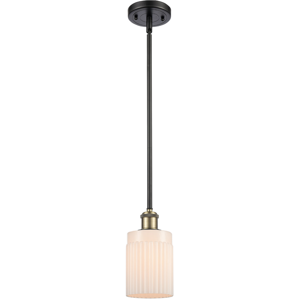 Innovations Lighting 516-1S-BAB-G341 Ballston Hadley 1 Light 5 inch Black Antique Brass Pendant Ceiling Light in Matte White Glass, Ballston