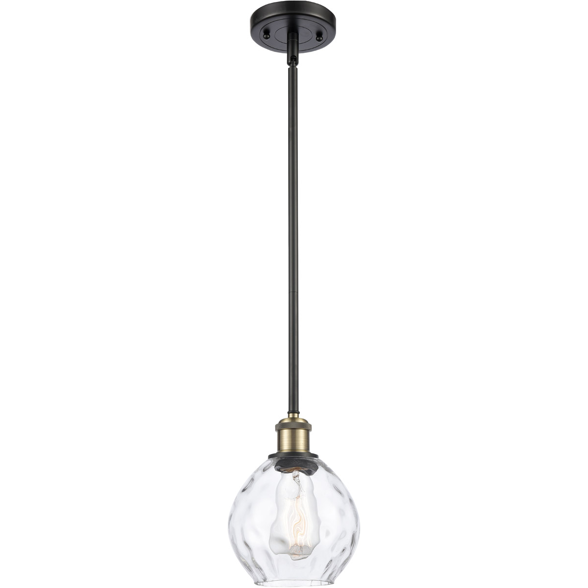 Innovations Lighting 516-1S-BAB-G362-LED Ballston Small Waverly LED 6 inch Black Antique Brass Pendant Ceiling Light, Ballston