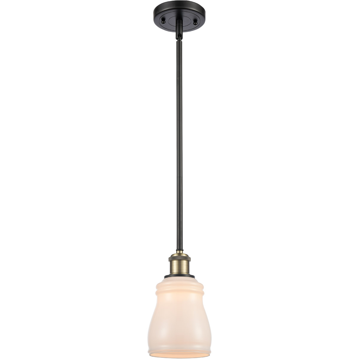 Innovations Lighting 516-1S-BAB-G391 Ballston Ellery 1 Light 5 inch Black Antique Brass Pendant Ceiling Light in White Glass, Ballston