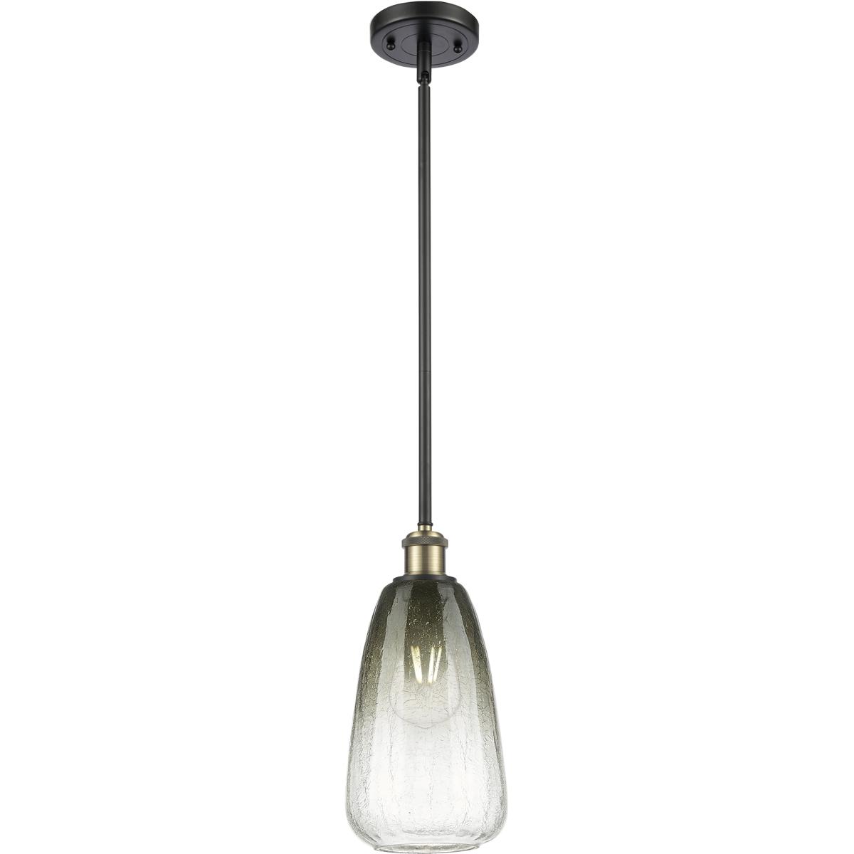 Innovations Lighting 516-1S-BAB-G480-6SL Ballston Brookhaven Almond 1 Light 6 inch Black Antique Brass Mini Pendant Ceiling Light in Slate Glass