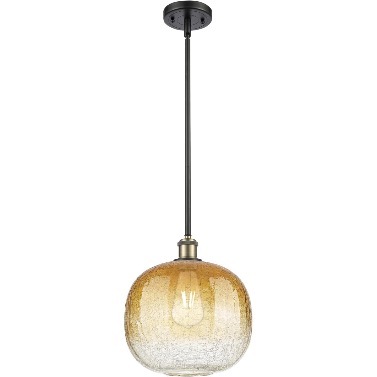 Innovations Lighting 516-1S-BAB-G481-10AM Ballston Brookhaven Sphere 1 Light 10.5 inch Black Antique Brass Mini Pendant Ceiling Light in Amber Glass