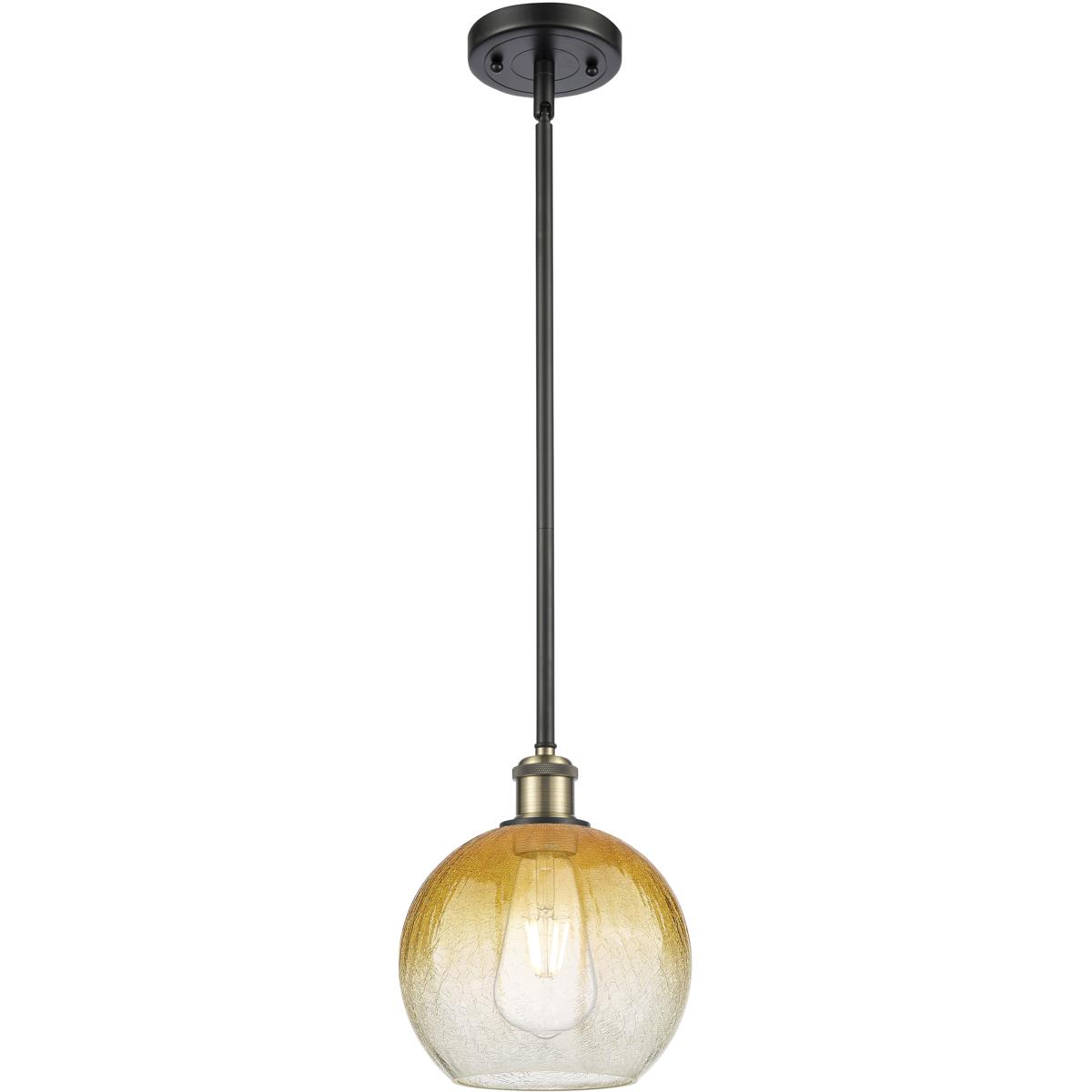 Innovations Lighting 516-1S-BAB-G483-8AM Ballston Brookhaven Globe 1 Light 7.88 inch Black Antique Brass Mini Pendant Ceiling Light in Amber Glass