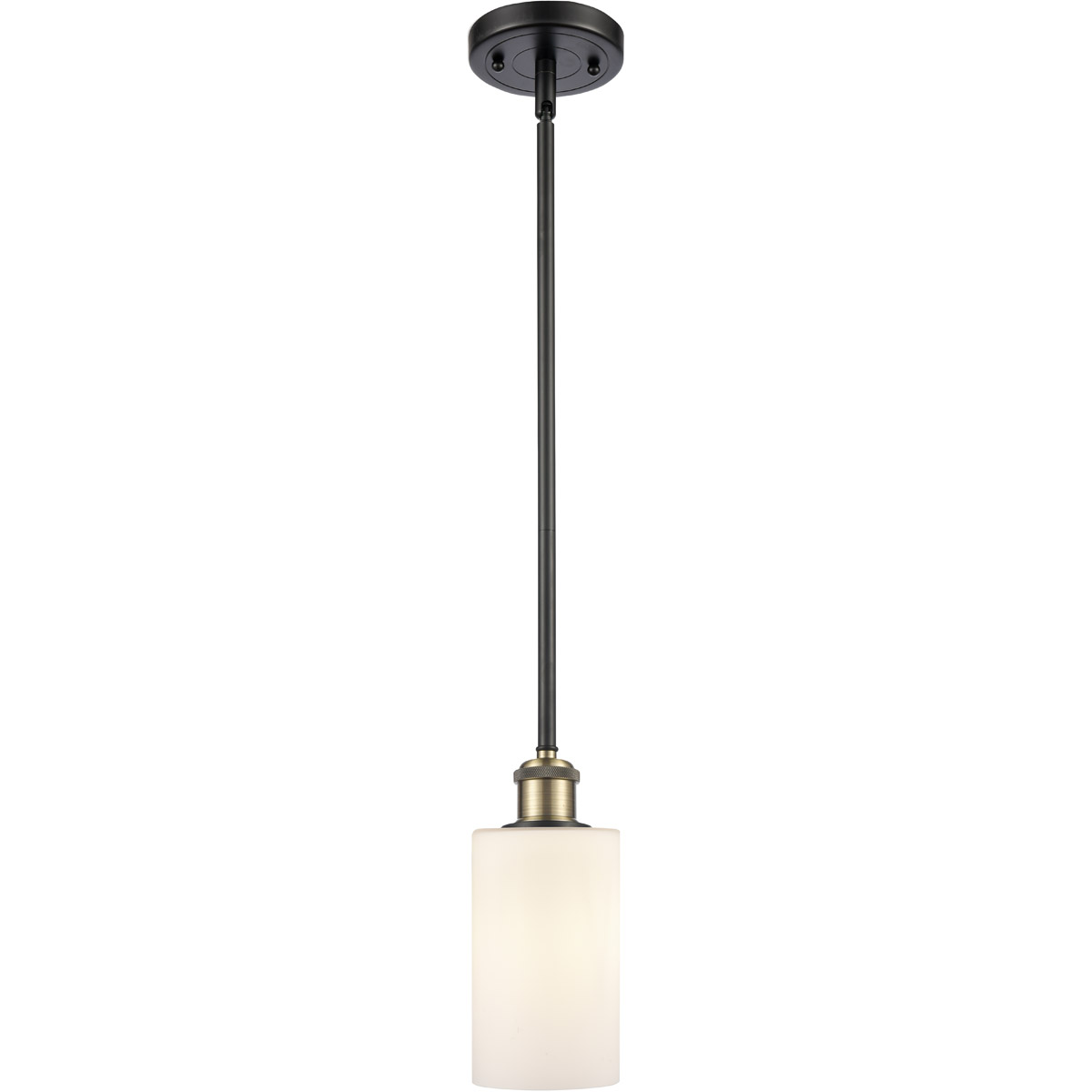 Innovations Lighting 516-1S-BAB-G801 Ballston Clymer 1 Light 4 inch Black Antique Brass Pendant Ceiling Light in Matte White Glass, Ballston