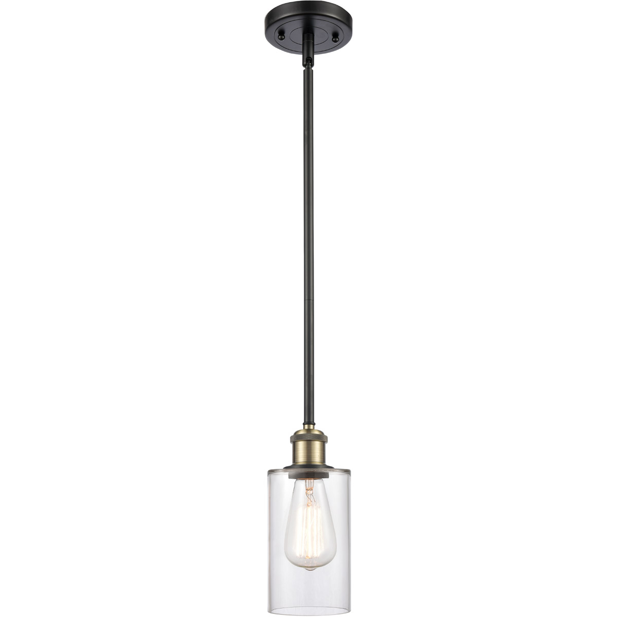 Innovations Lighting 516-1S-BAB-G802 Ballston Clymer 1 Light 4 inch Black Antique Brass Pendant Ceiling Light in Clear Glass, Ballston
