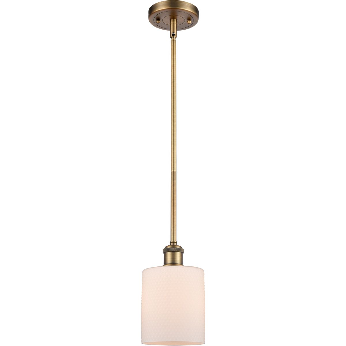 Innovations Lighting 516-1S-BB-G111 Ballston Cobbleskill 1 Light 5 inch Brushed Brass Pendant Ceiling Light in Matte White Glass, Ballston
