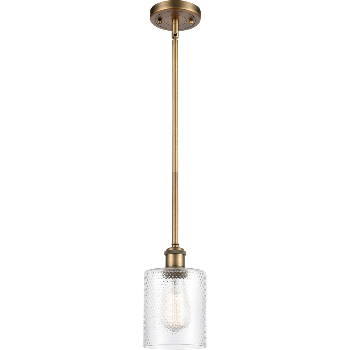 Innovations Lighting 516-1S-BB-G112 Ballston Cobbleskill 1 Light 5 inch Brushed Brass Pendant Ceiling Light in Clear Glass, Ballston