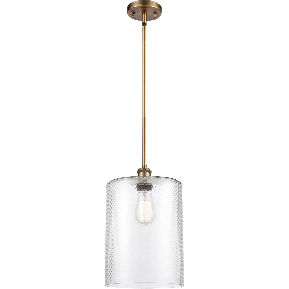 Innovations Lighting 516-1S-BB-G112-L Ballston Large Cobbleskill 1 Light 9 inch Brushed Brass Pendant Ceiling Light in Clear Glass, Ballston