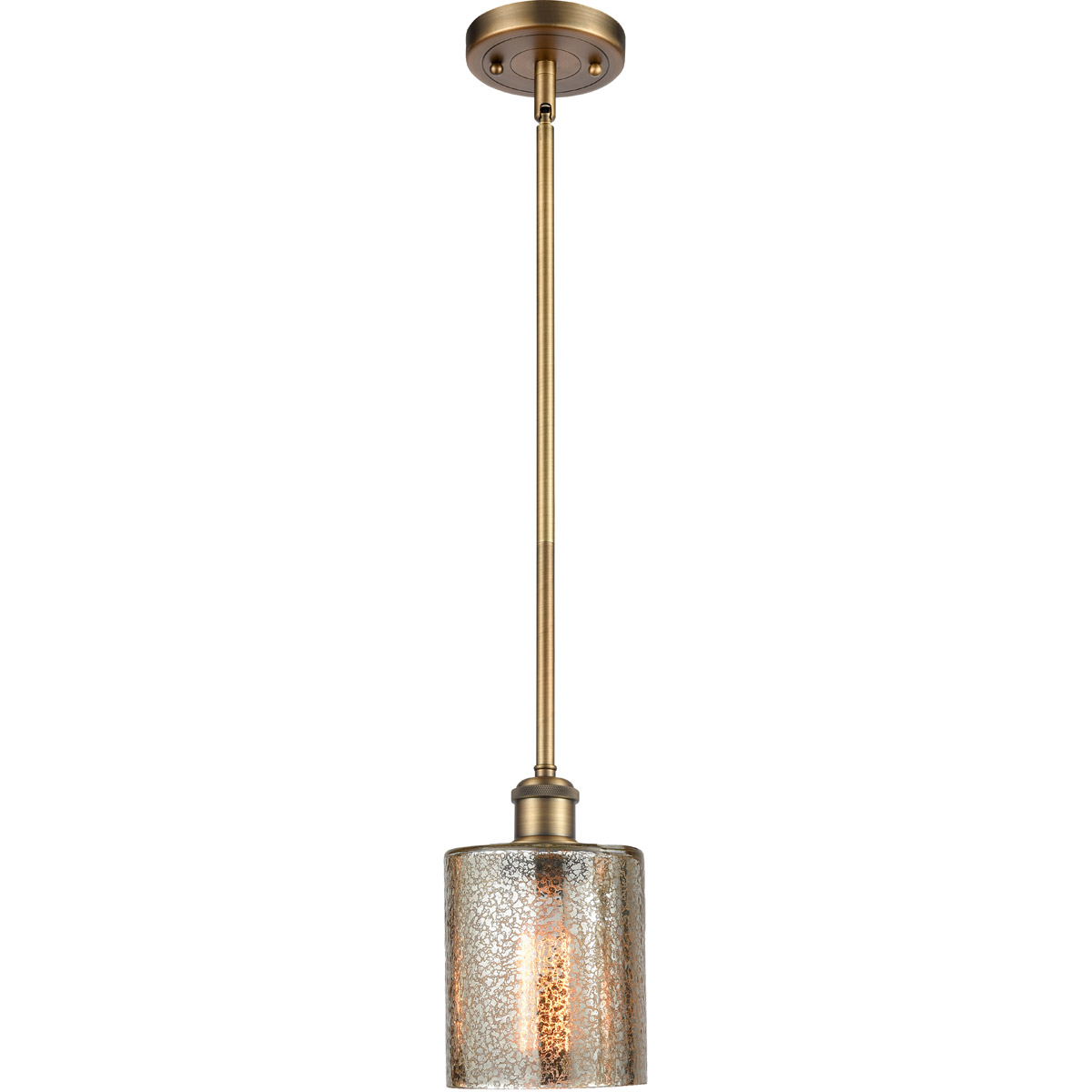 Innovations Lighting 516-1S-BB-G116 Ballston Cobbleskill 1 Light 5 inch Brushed Brass Pendant Ceiling Light in Mercury Glass, Ballston