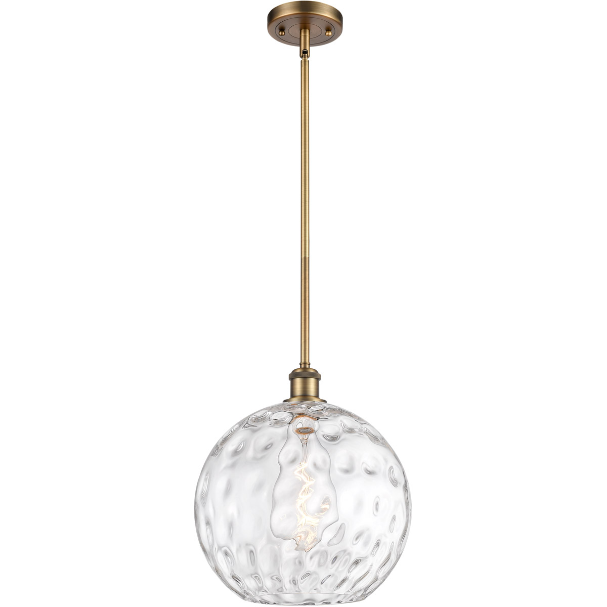 Innovations Lighting 516-1S-BB-G1215-12 Ballston Athens Water Glass 1 Light 12 inch Brushed Brass Mini Pendant Ceiling Light