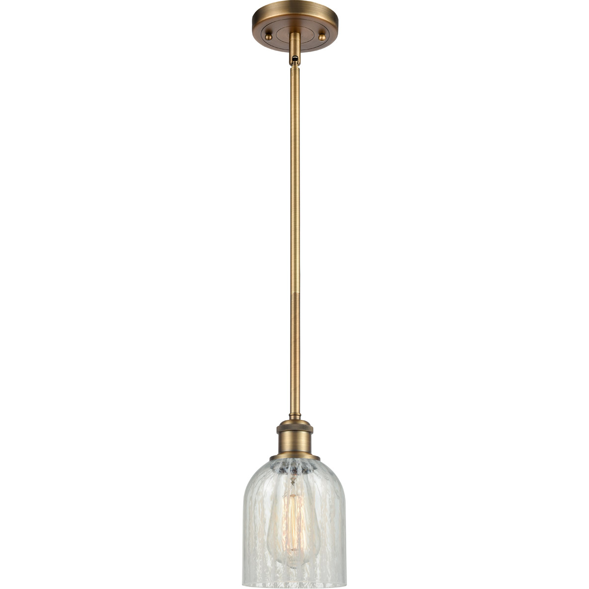 Innovations Lighting 516-1S-BB-G2511 Ballston Caledonia 1 Light 5 inch Brushed Brass Pendant Ceiling Light in Mouchette Glass, Ballston