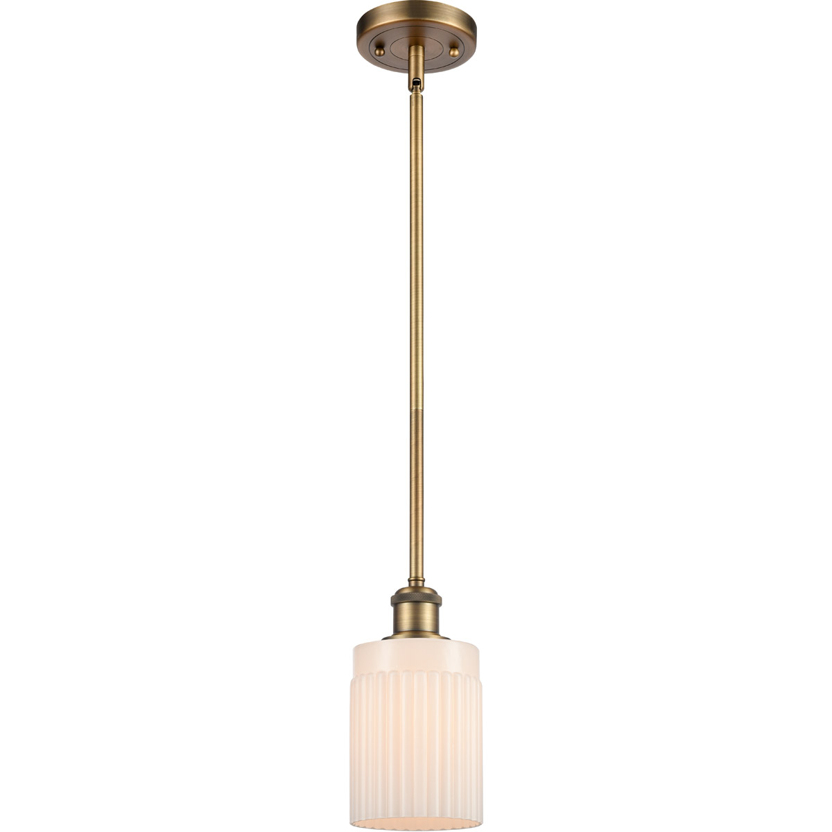 Innovations Lighting 516-1S-BB-G341 Ballston Hadley 1 Light 5 inch Brushed Brass Pendant Ceiling Light in Matte White Glass, Ballston