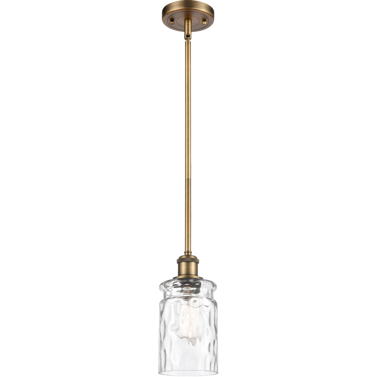 Innovations Lighting 516-1S-BB-G352 Ballston Candor 1 Light 5 inch Brushed Brass Pendant Ceiling Light in Clear Waterglass, Ballston