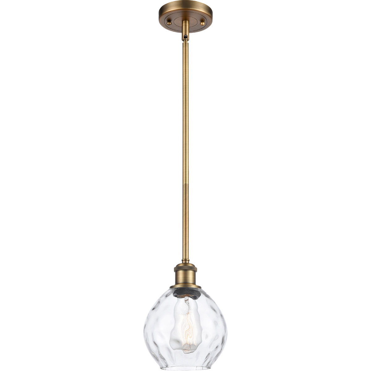 Innovations Lighting 516-1S-BB-G362 Ballston Small Waverly 1 Light 6 inch Brushed Brass Pendant Ceiling Light, Ballston