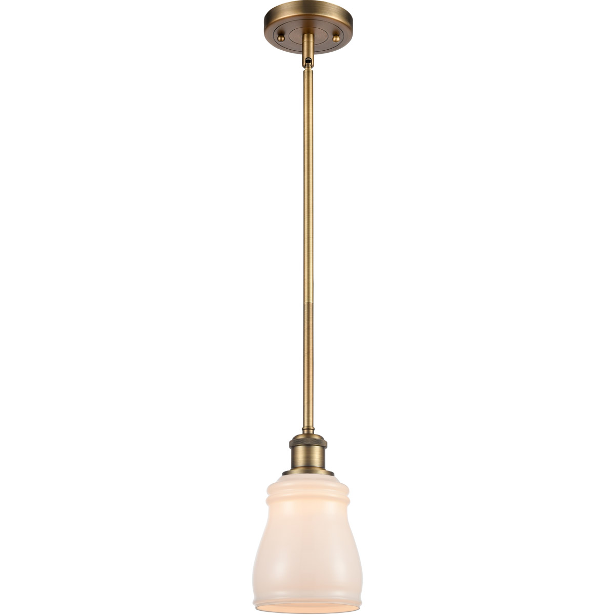 Innovations Lighting 516-1S-BB-G391 Ballston Ellery 1 Light 5 inch Brushed Brass Pendant Ceiling Light in White Glass, Ballston