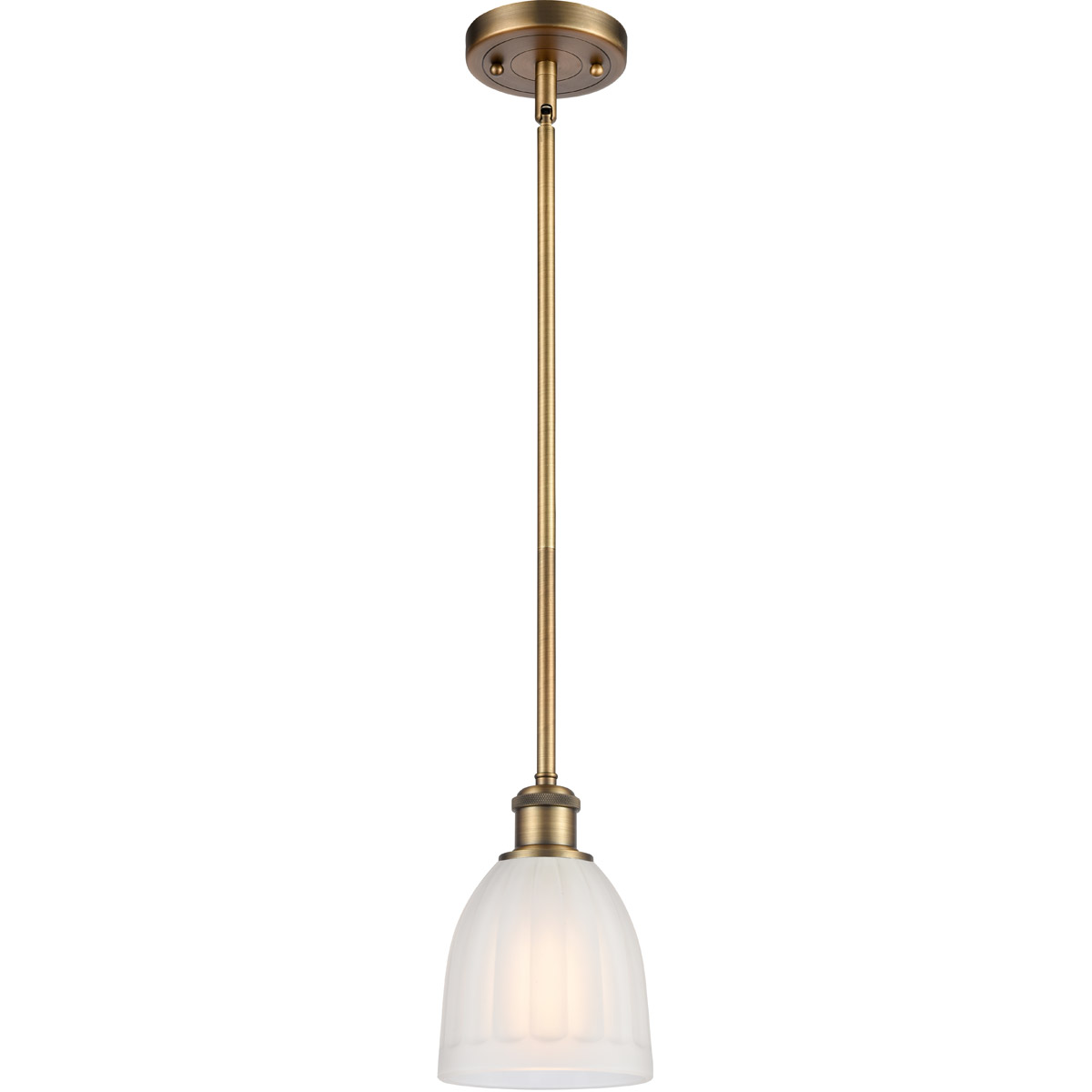 Innovations Lighting 516-1S-BB-G441-LED Ballston Brookfield LED 5.75 inch Brushed Brass Pendant Ceiling Light in White Glass, Ballston