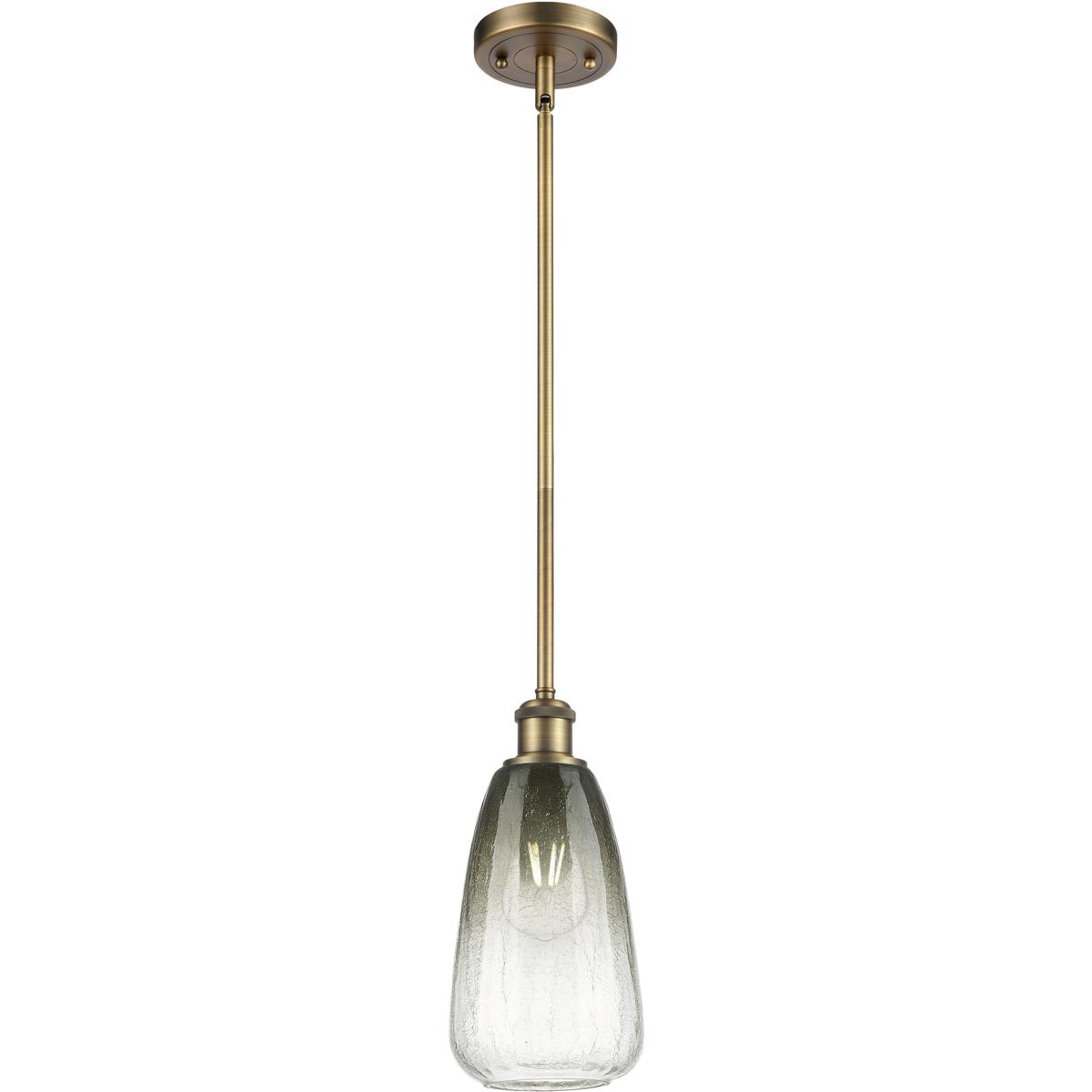 Innovations Lighting 516-1S-BB-G480-6SL Ballston Brookhaven Almond 1 Light 6 inch Brushed Brass Mini Pendant Ceiling Light in Slate Glass