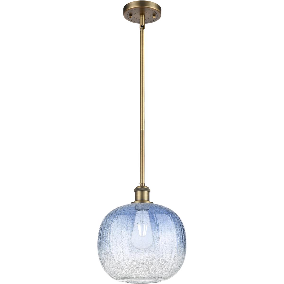 Innovations Lighting 516-1S-BB-G481-10SB Ballston Brookhaven Sphere 1 Light 10.5 inch Brushed Brass Mini Pendant Ceiling Light in Sapphire Blue Glass