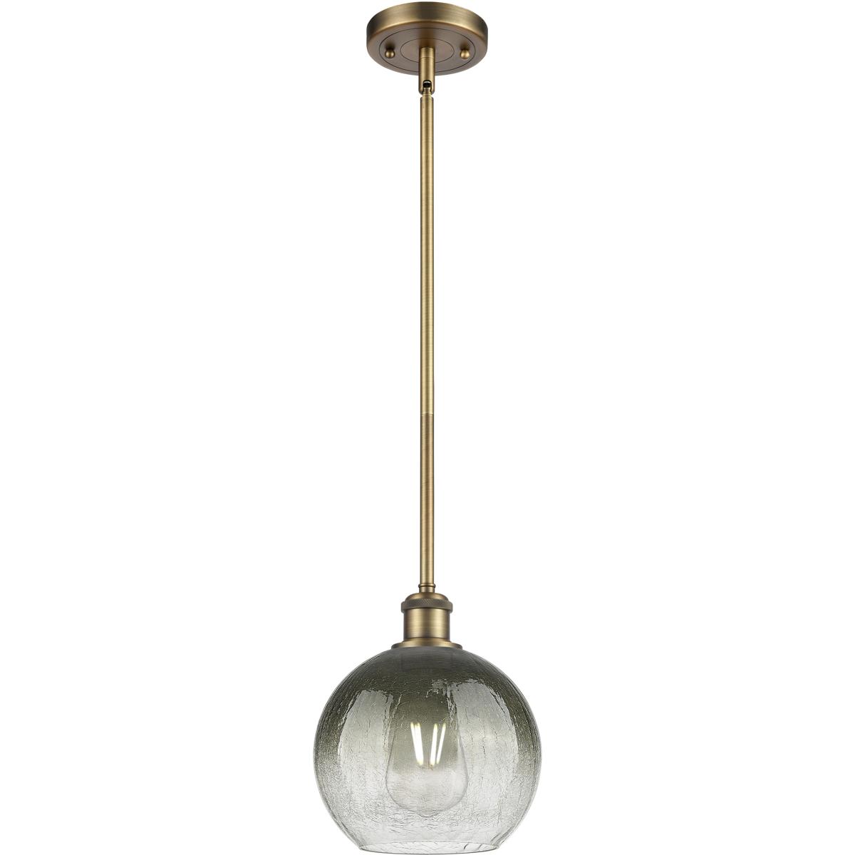 Innovations Lighting 516-1S-BB-G483-8SL Ballston Brookhaven Globe 1 Light 7.88 inch Brushed Brass Mini Pendant Ceiling Light in Slate Glass