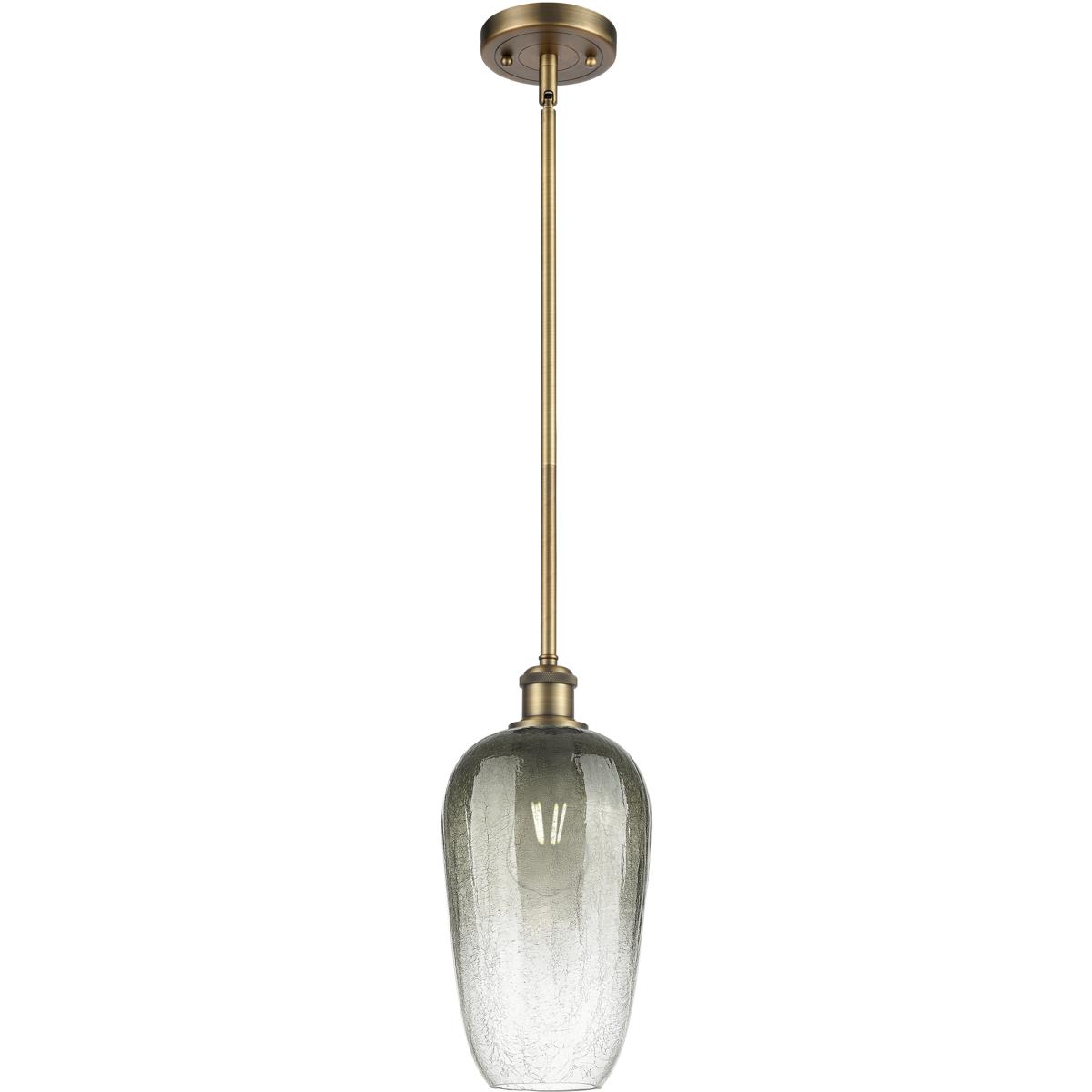 Innovations Lighting 516-1S-BB-G484-7SL Ballston Brookhaven Flute 1 Light 7 inch Brushed Brass Mini Pendant Ceiling Light in Slate Glass