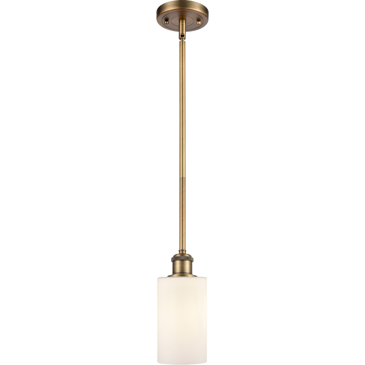 Innovations Lighting 516-1S-BB-G801 Ballston Clymer 1 Light 4 inch Brushed Brass Pendant Ceiling Light in Matte White Glass, Ballston