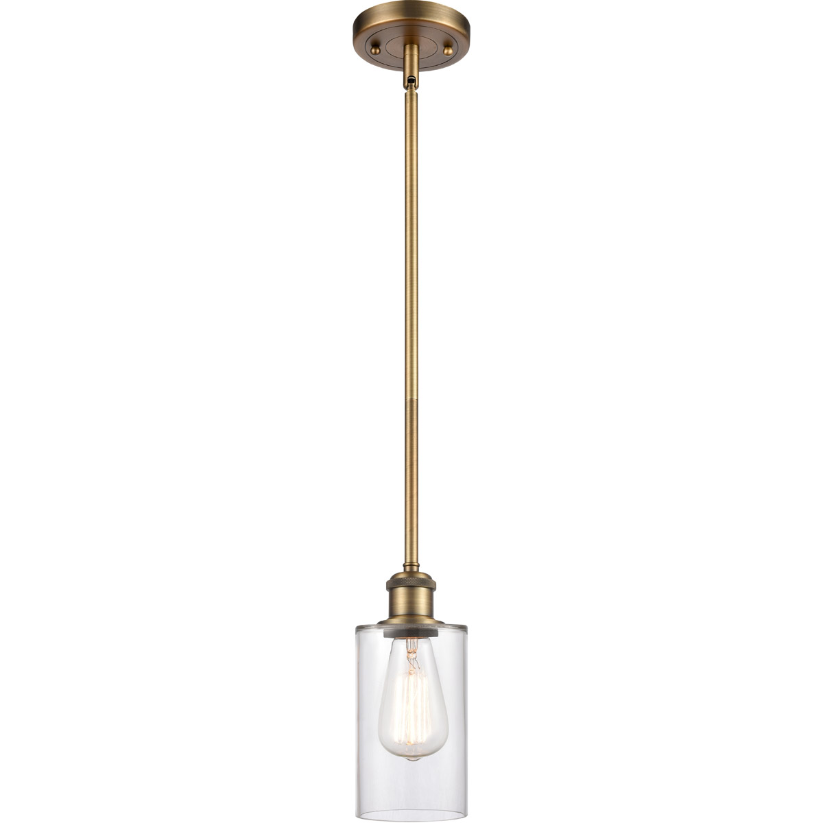 Innovations Lighting 516-1S-BB-G802 Ballston Clymer 1 Light 4 inch Brushed Brass Pendant Ceiling Light in Clear Glass, Ballston