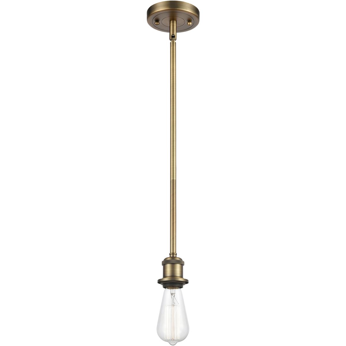 Innovations Lighting 516-1S-BB-LED Ballston Bare Bulb LED 4.5 inch Brushed Brass Pendant Ceiling Light, Ballston