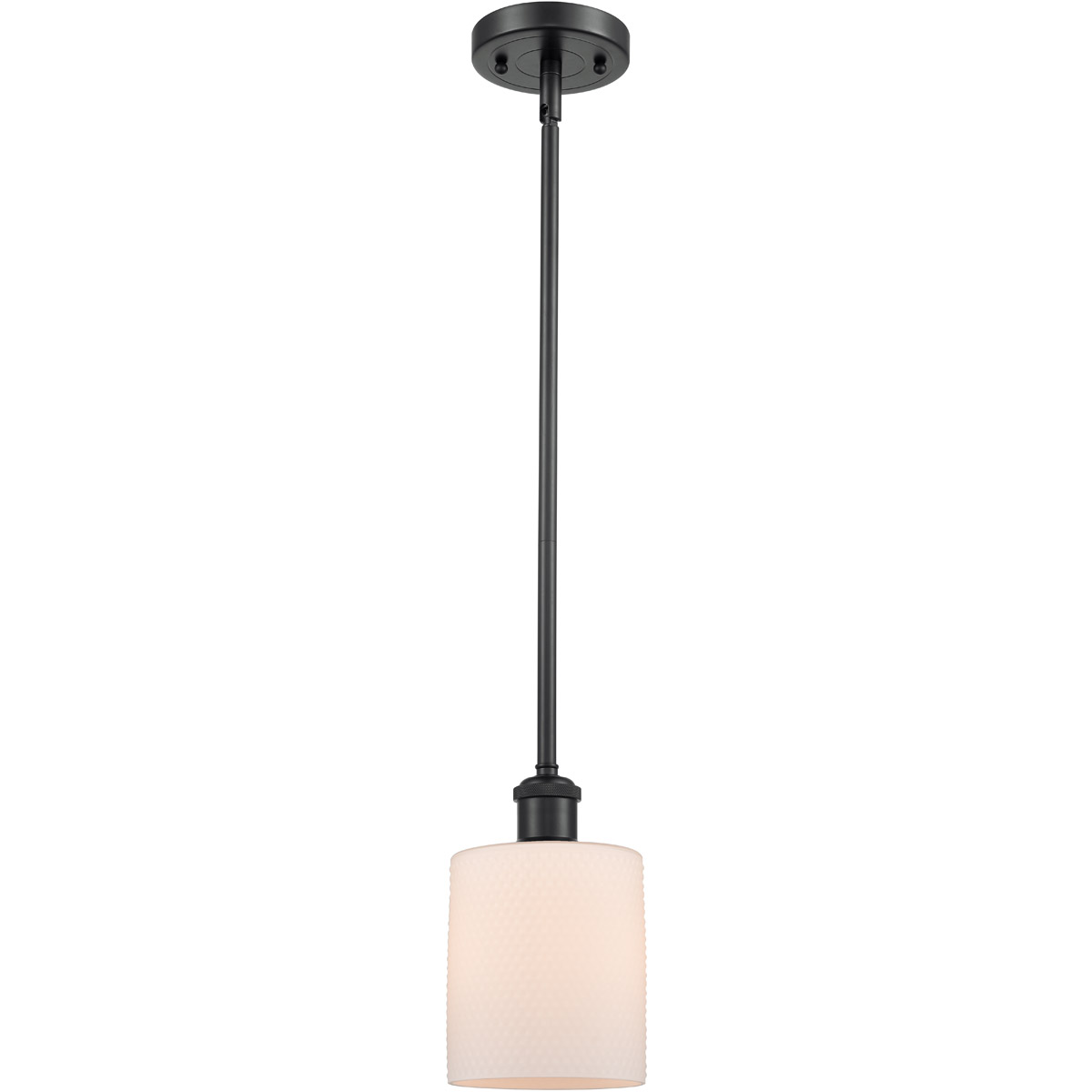 Innovations Lighting 516-1S-BK-G111 Ballston Cobbleskill 1 Light 5 inch Matte Black Pendant Ceiling Light in Matte White Glass, Ballston