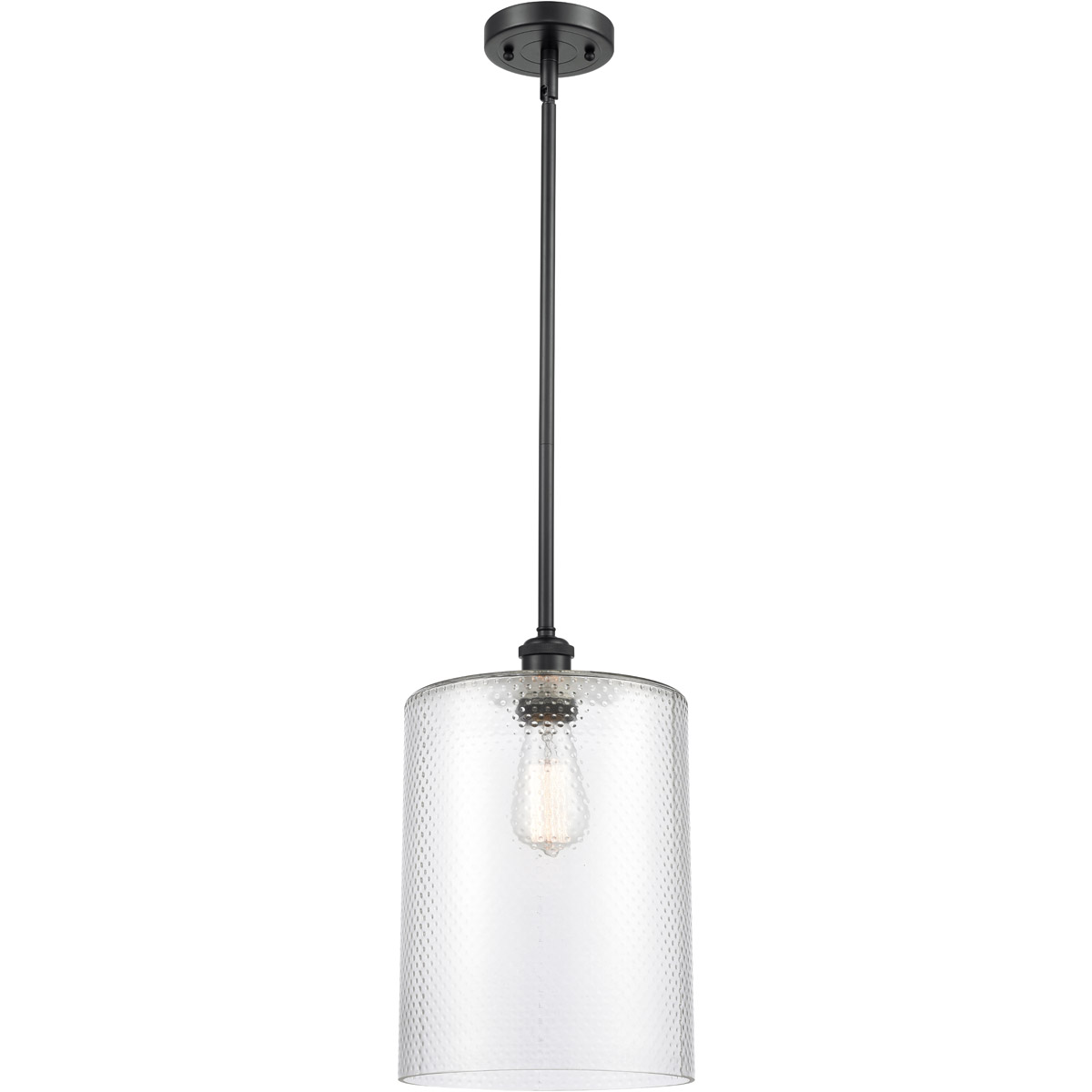 Innovations Lighting 516-1S-BK-G112-L Ballston Large Cobbleskill 1 Light 9 inch Matte Black Pendant Ceiling Light in Clear Glass, Ballston