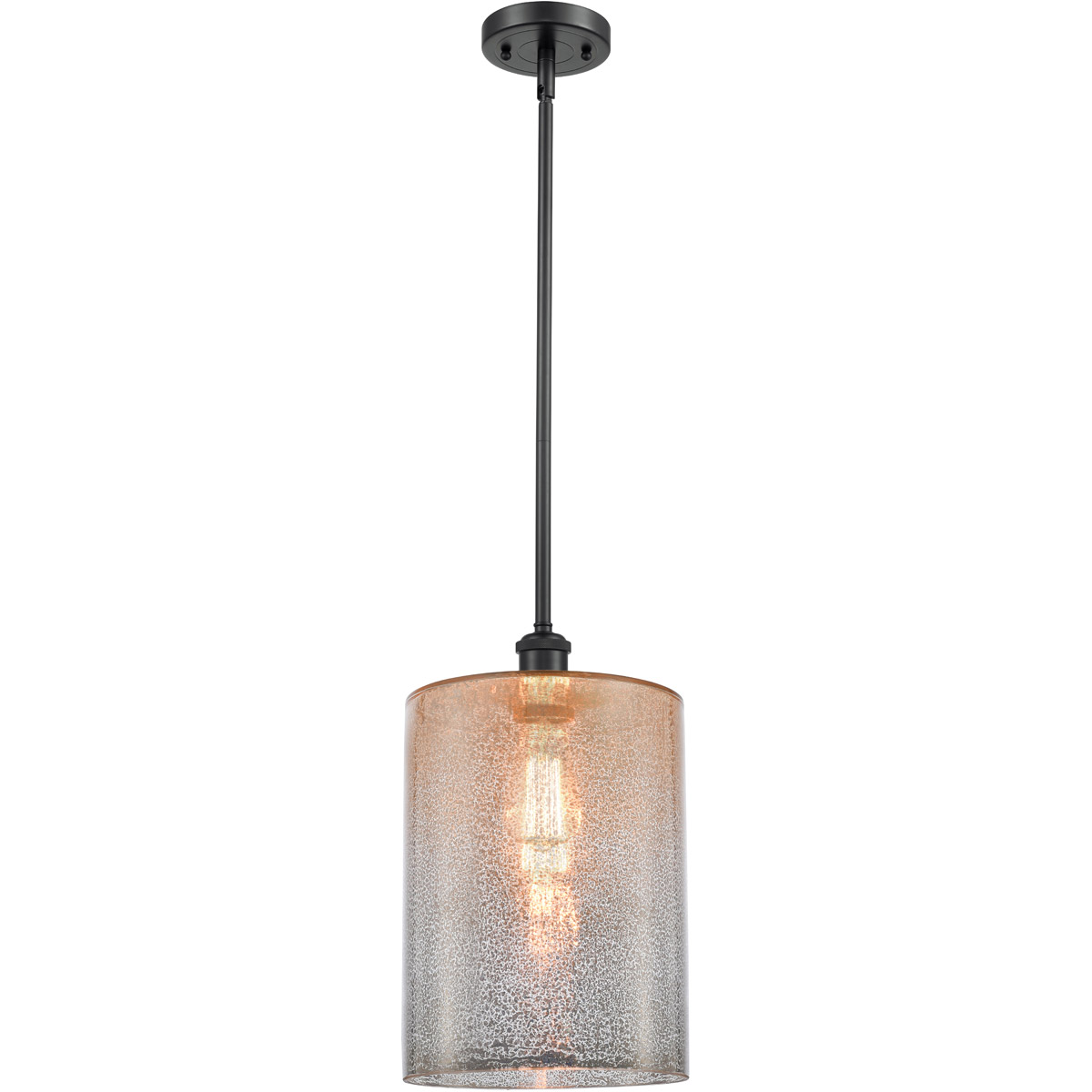 Innovations Lighting 516-1S-BK-G116-L Ballston Large Cobbleskill 1 Light 9 inch Matte Black Pendant Ceiling Light in Mercury Glass, Ballston