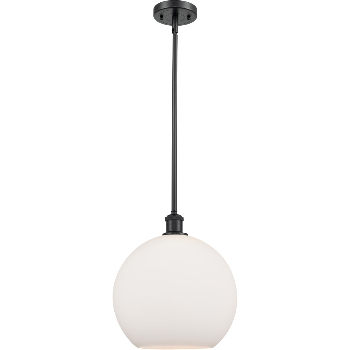 Innovations Lighting 516-1S-BK-G121-12-LED Ballston Athens LED 11.75 inch Matte Black Mini Pendant Ceiling Light in Matte White Glass