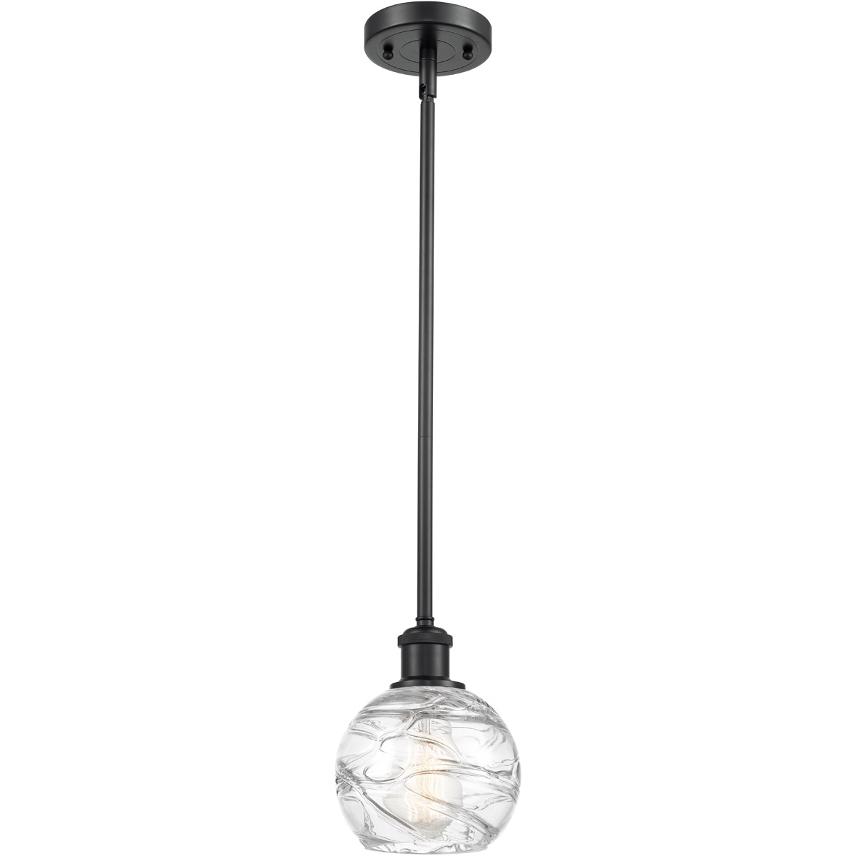 Innovations Lighting 516-1S-BK-G1213-6-LED Ballston Small Deco Swirl LED 6 inch Matte Black Pendant Ceiling Light, Ballston