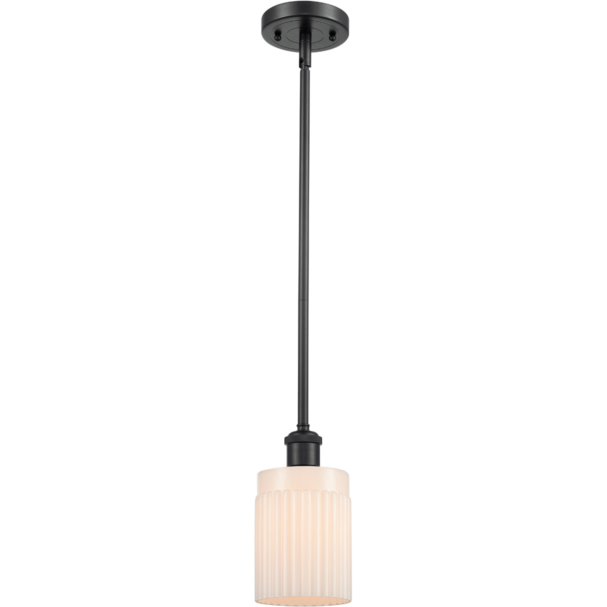 Innovations Lighting 516-1S-BK-G341-LED Ballston Hadley LED 4.5 inch Matte Black Pendant Ceiling Light in Matte White Glass, Ballston