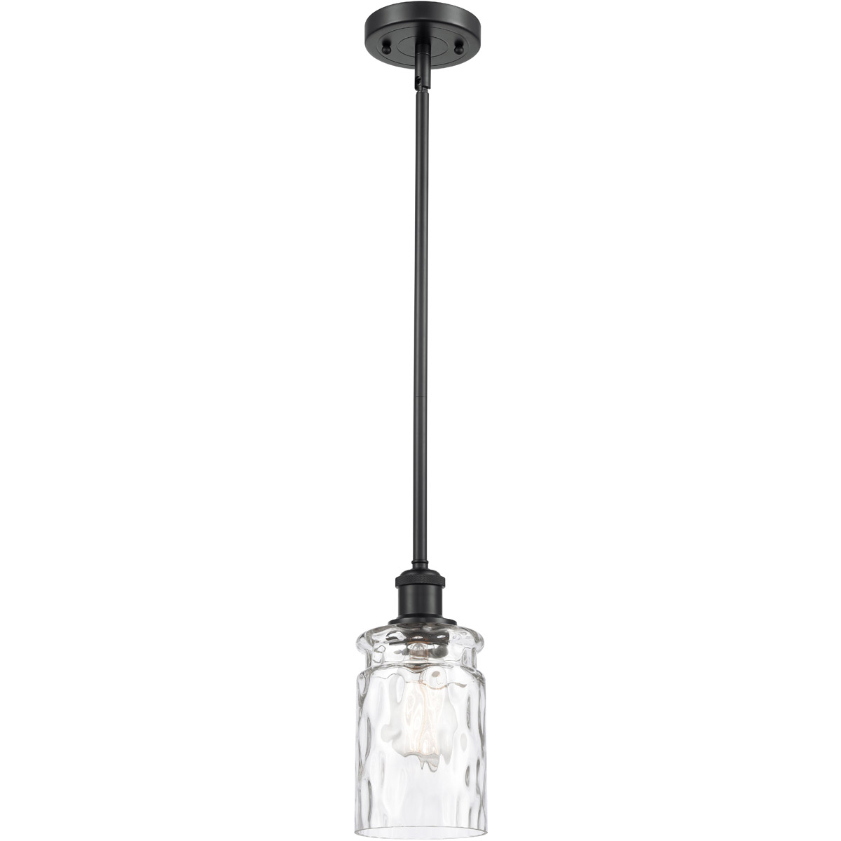 Innovations Lighting 516-1S-BK-G352 Ballston Candor 1 Light 5 inch Matte Black Pendant Ceiling Light in Clear Waterglass, Ballston