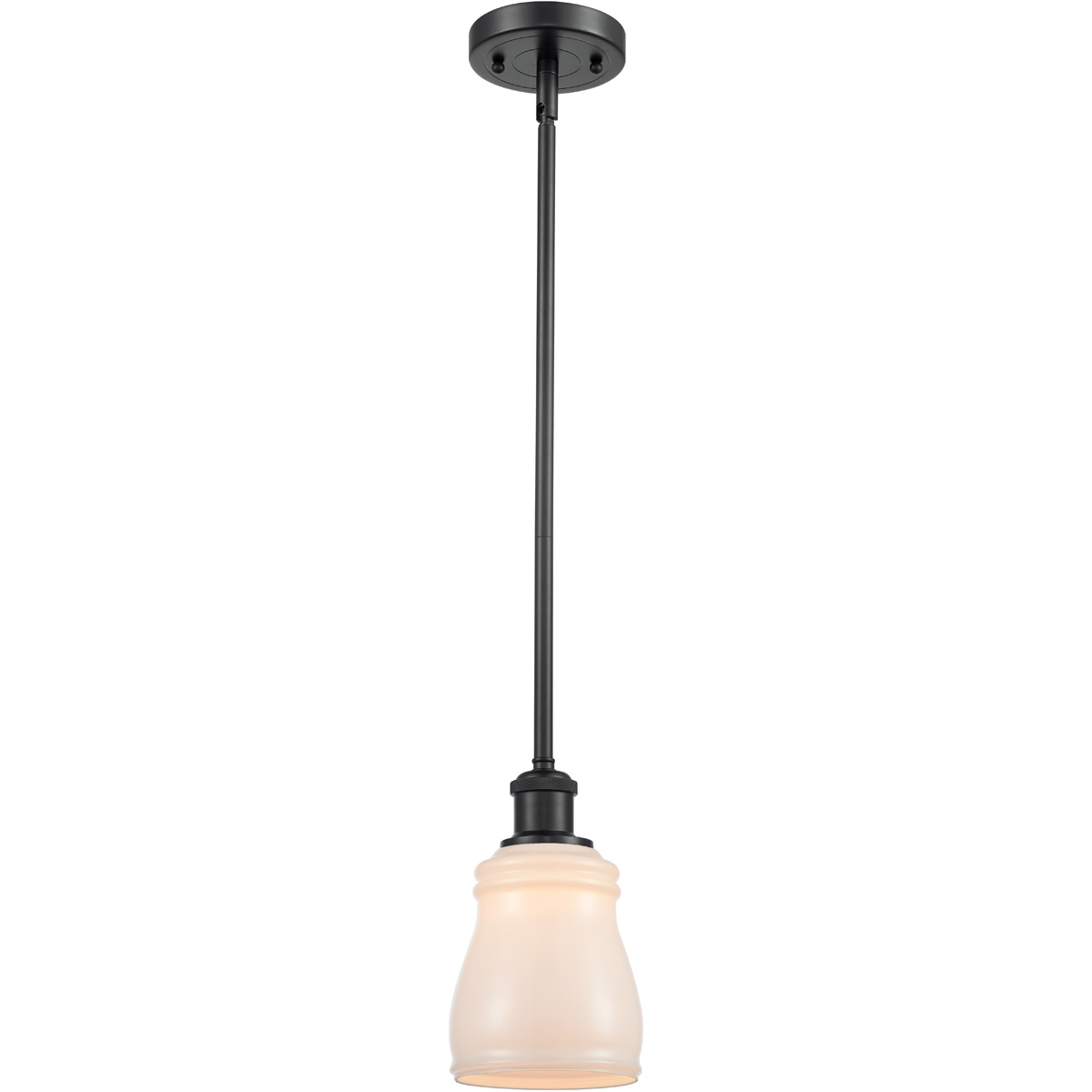 Innovations Lighting 516-1S-BK-G391 Ballston Ellery 1 Light 5 inch Matte Black Pendant Ceiling Light in White Glass, Ballston
