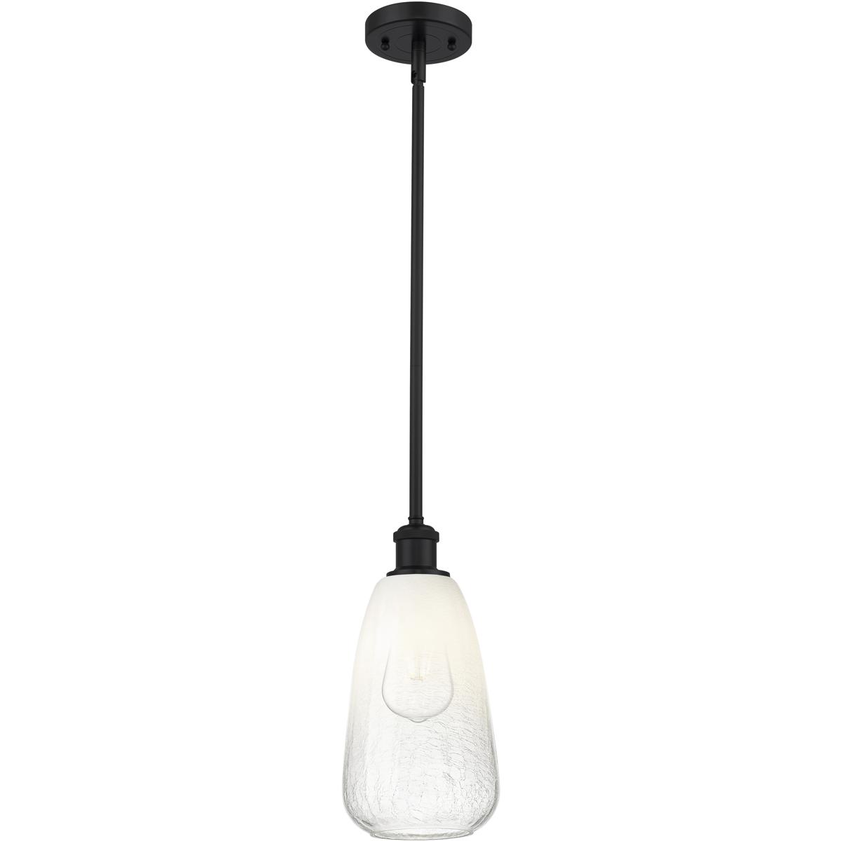 Innovations Lighting 516-1S-BK-G480-6OP Ballston Brookhaven Almond 1 Light 6 inch Matte Black Mini Pendant Ceiling Light in Opal Glass