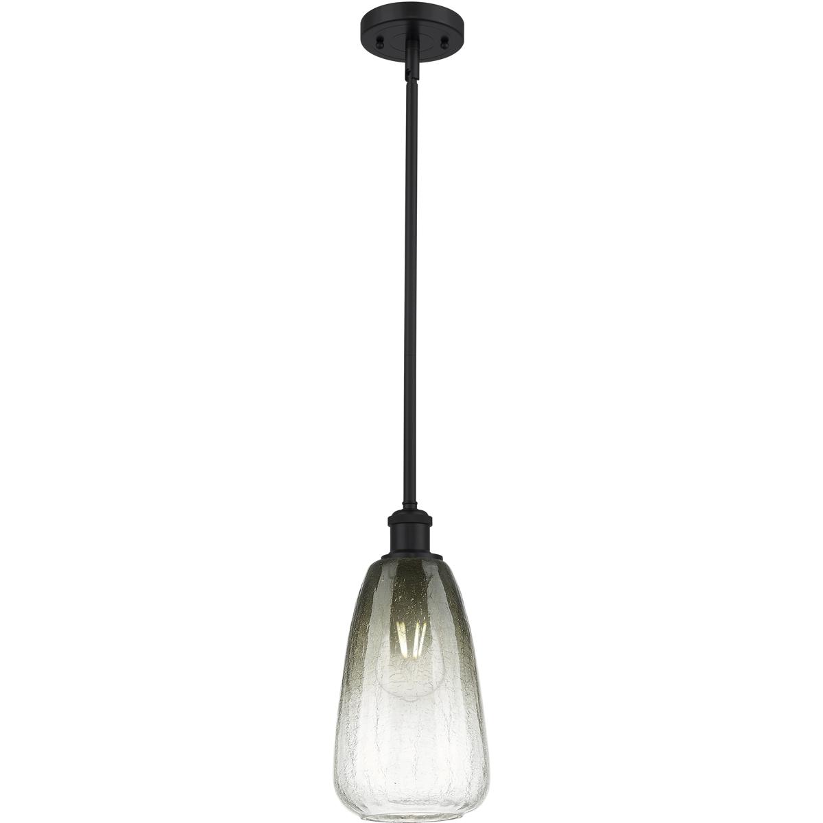 Innovations Lighting 516-1S-BK-G480-6SL Ballston Brookhaven Almond 1 Light 6 inch Matte Black Mini Pendant Ceiling Light in Slate Glass