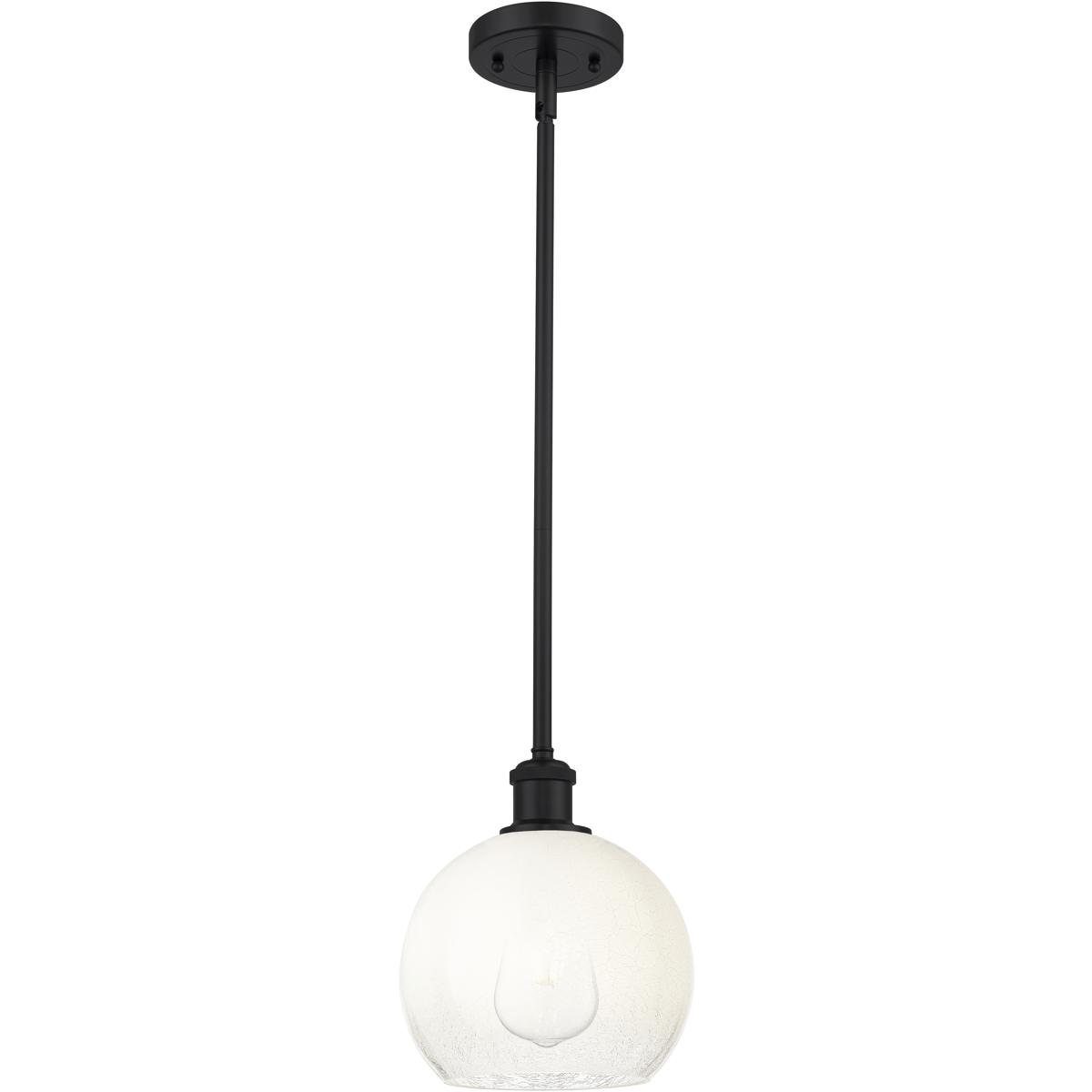 Innovations Lighting 516-1S-BK-G483-8OP Ballston Brookhaven Globe 1 Light 7.88 inch Matte Black Mini Pendant Ceiling Light in Opal Glass