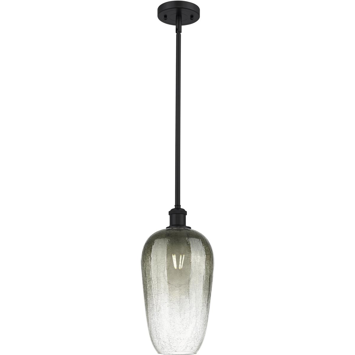 Innovations Lighting 516-1S-BK-G484-7SL Ballston Brookhaven Flute 1 Light 7 inch Matte Black Mini Pendant Ceiling Light in Slate Glass