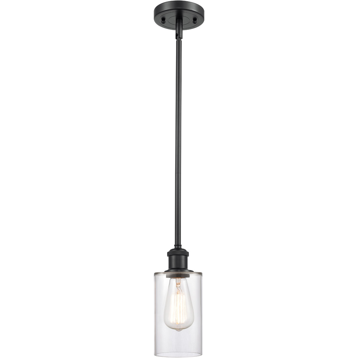 Innovations Lighting 516-1S-BK-G802 Ballston Clymer 1 Light 4 inch Matte Black Pendant Ceiling Light in Clear Glass, Ballston