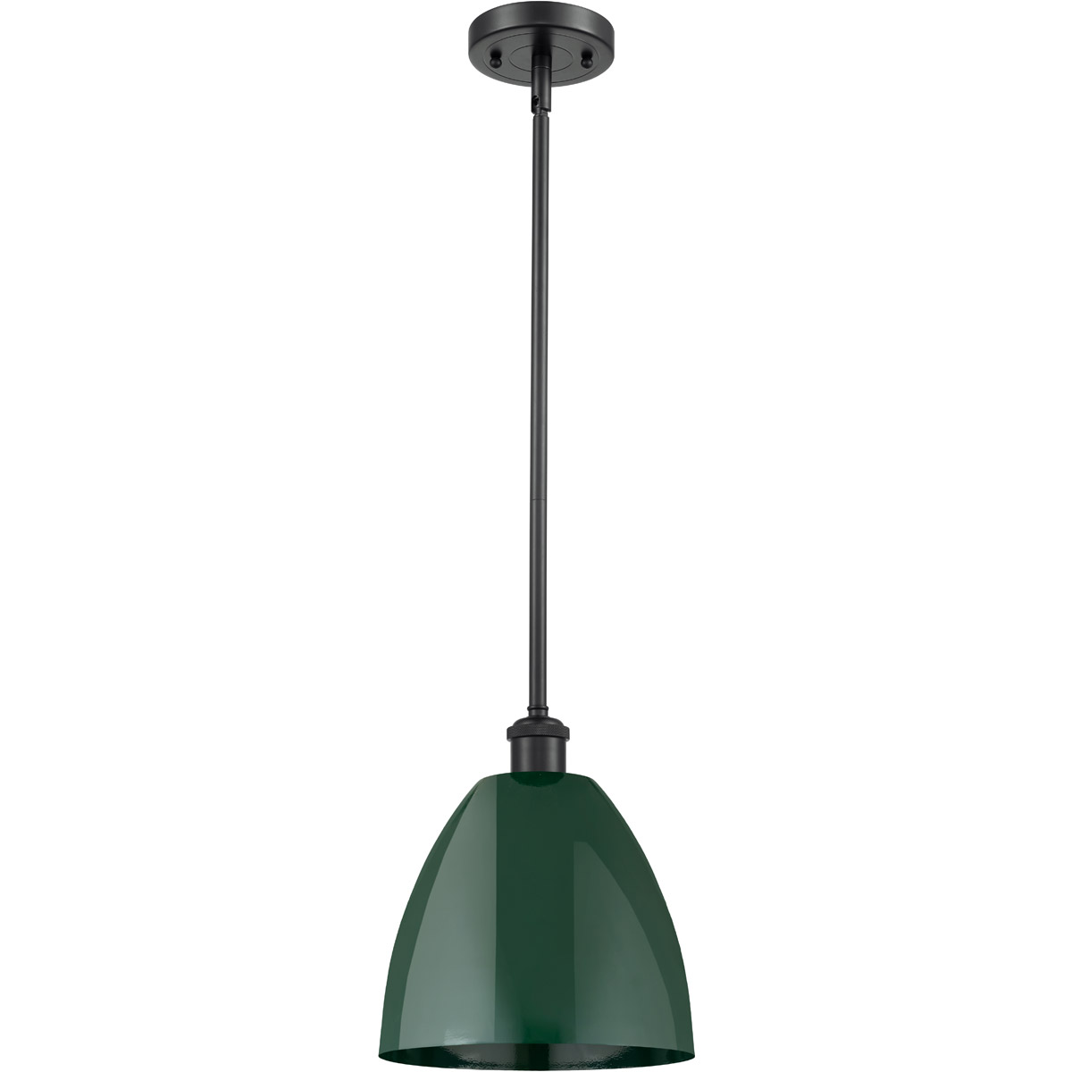 Innovations Lighting 516-1S-BK-MBD-9-GR Ballston Plymouth Dome 1 Light 9 inch Matte Black Pendant Ceiling Light in Matte Green